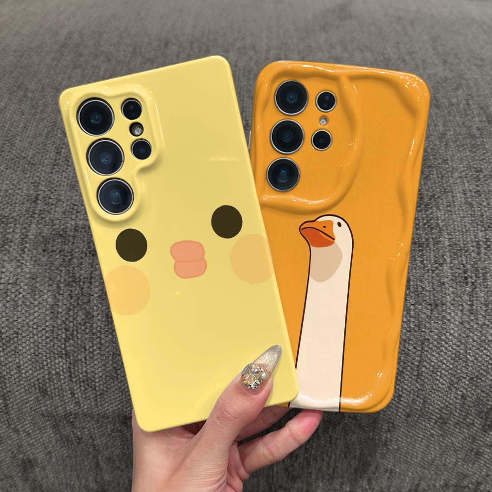 Headphone Case Hard - Cute Duck Head Orange Phone Case