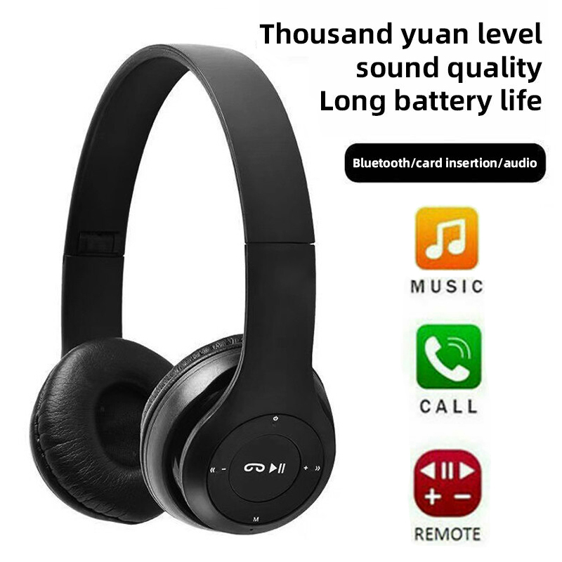 Bluetooth Headset On Ear - P47 Wireless Bluetooth Earphones With Mic